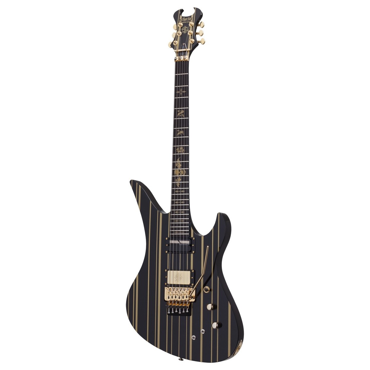 Schecter Synyster Custom-S Gloss Black w/Gold Stripes - Image 2