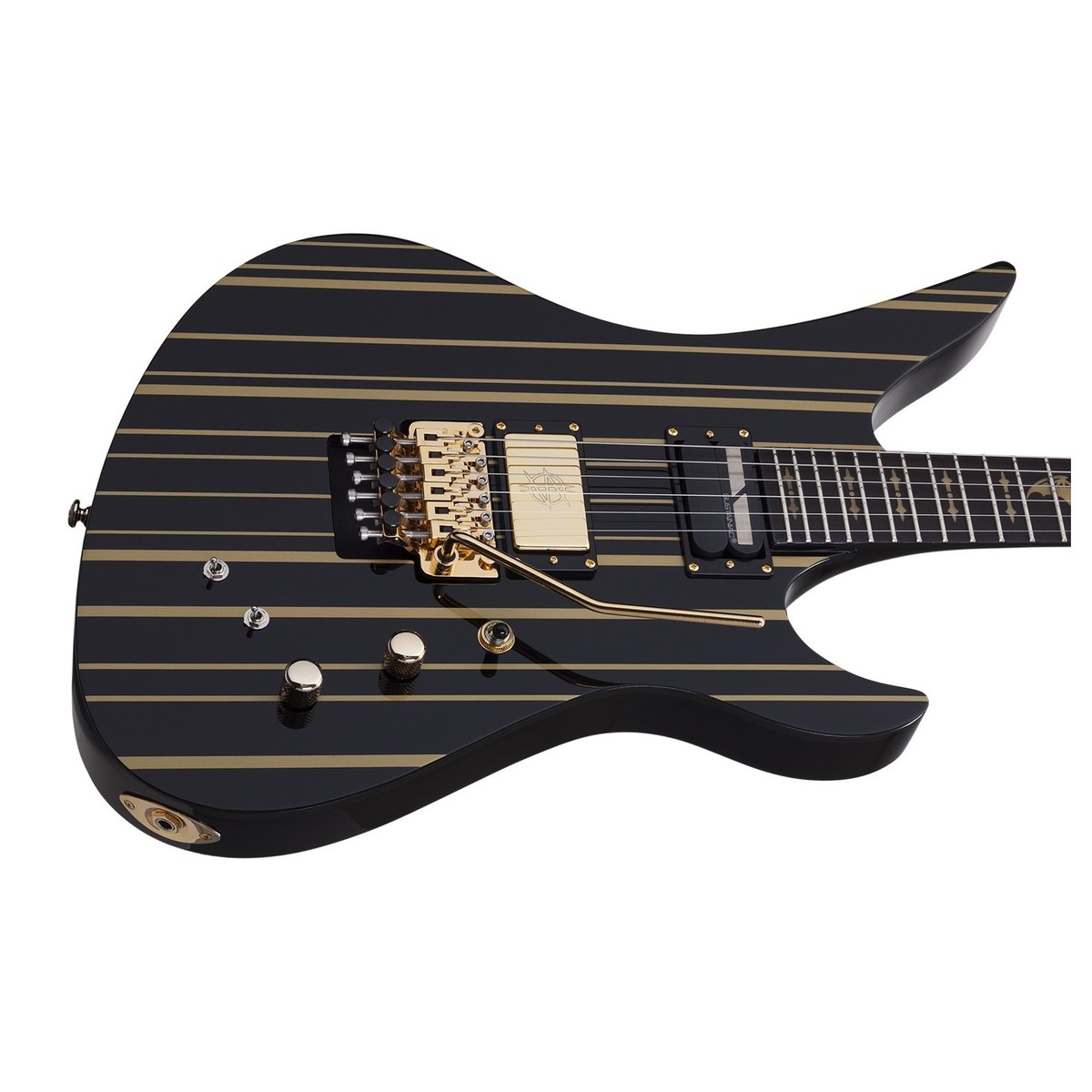 Schecter Synyster Custom-S Gloss Black w/Gold Stripes - Image 4