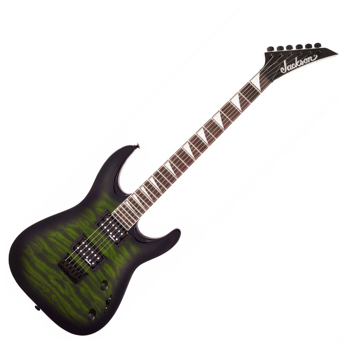 Jackson JS Series Dinky Arch Top JS32Q DKA HT Transparent Green Burst - Image 1