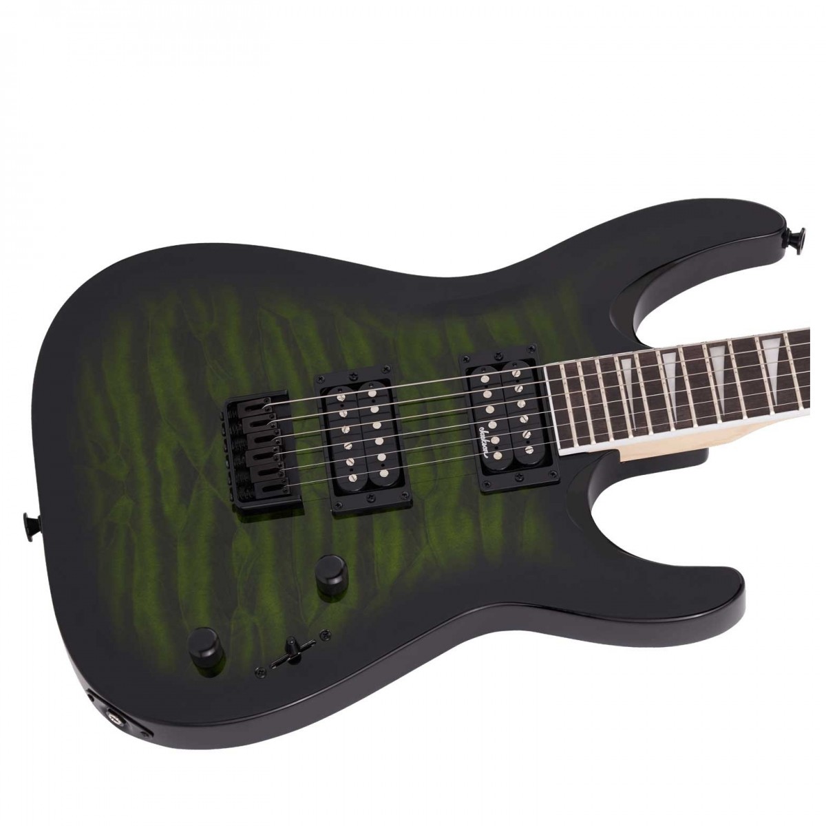 Jackson JS Series Dinky Arch Top JS32Q DKA HT Transparent Green Burst - Image 4