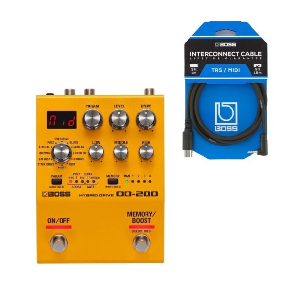 Boss OD-200 Hybrid Drive Pedal with MIDI Connection Cable - Image 1