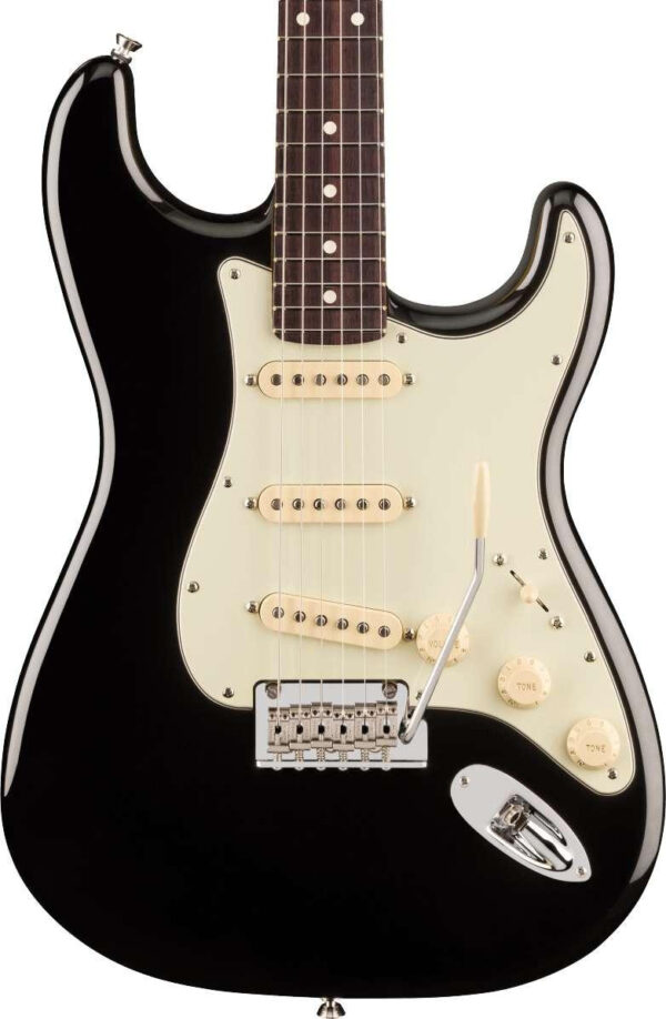 Fender American Professional Stratocaster Electric Guitar in Black, Rosewood Fingerboard - Image 1