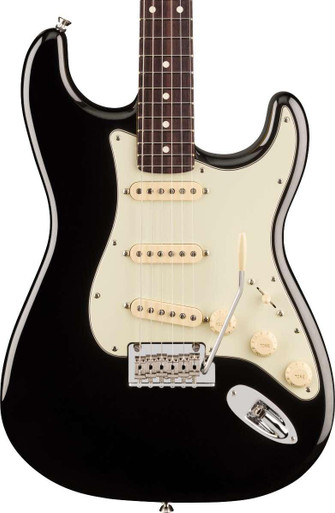 Fender American Professional Stratocaster Electric Guitar in Black, Rosewood Fingerboard - Image 2