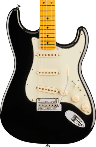 Fender American Professional Stratocaster Electric Guitar in Black, Maple Fingerboard - Image 2