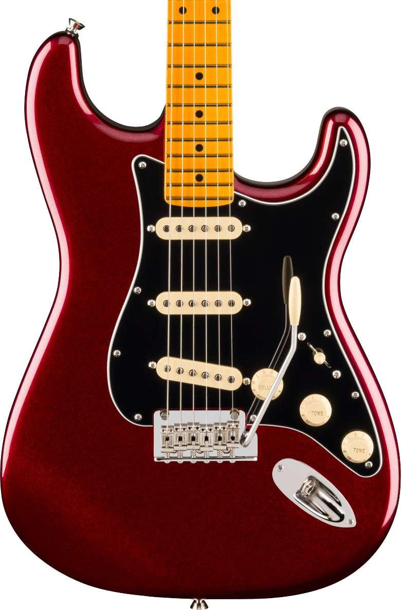 Fender American Professional Stratocaster Electric Guitar in Oxblood, Maple Fingerboard - Image 1