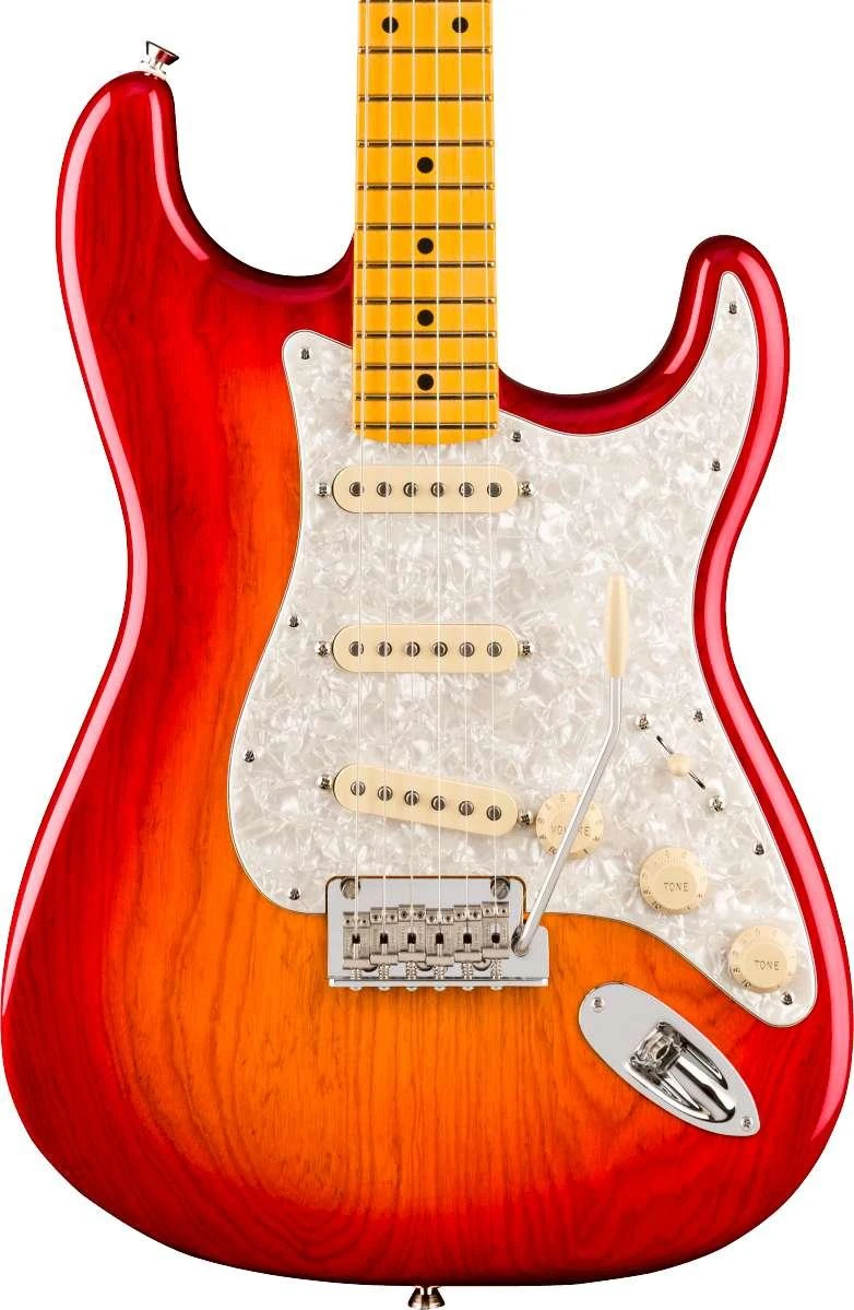 Fender American Professional Stratocaster Electric Guitar in Aged Cherry Burst, Maple Fingerboard - Image 1