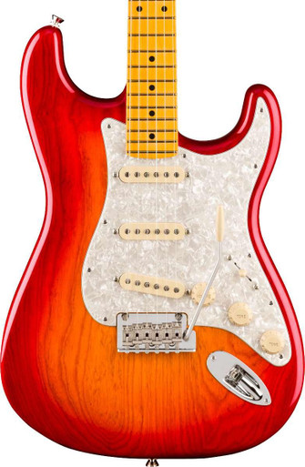 Fender American Professional Stratocaster Electric Guitar in Aged Cherry Burst, Maple Fingerboard - Image 2