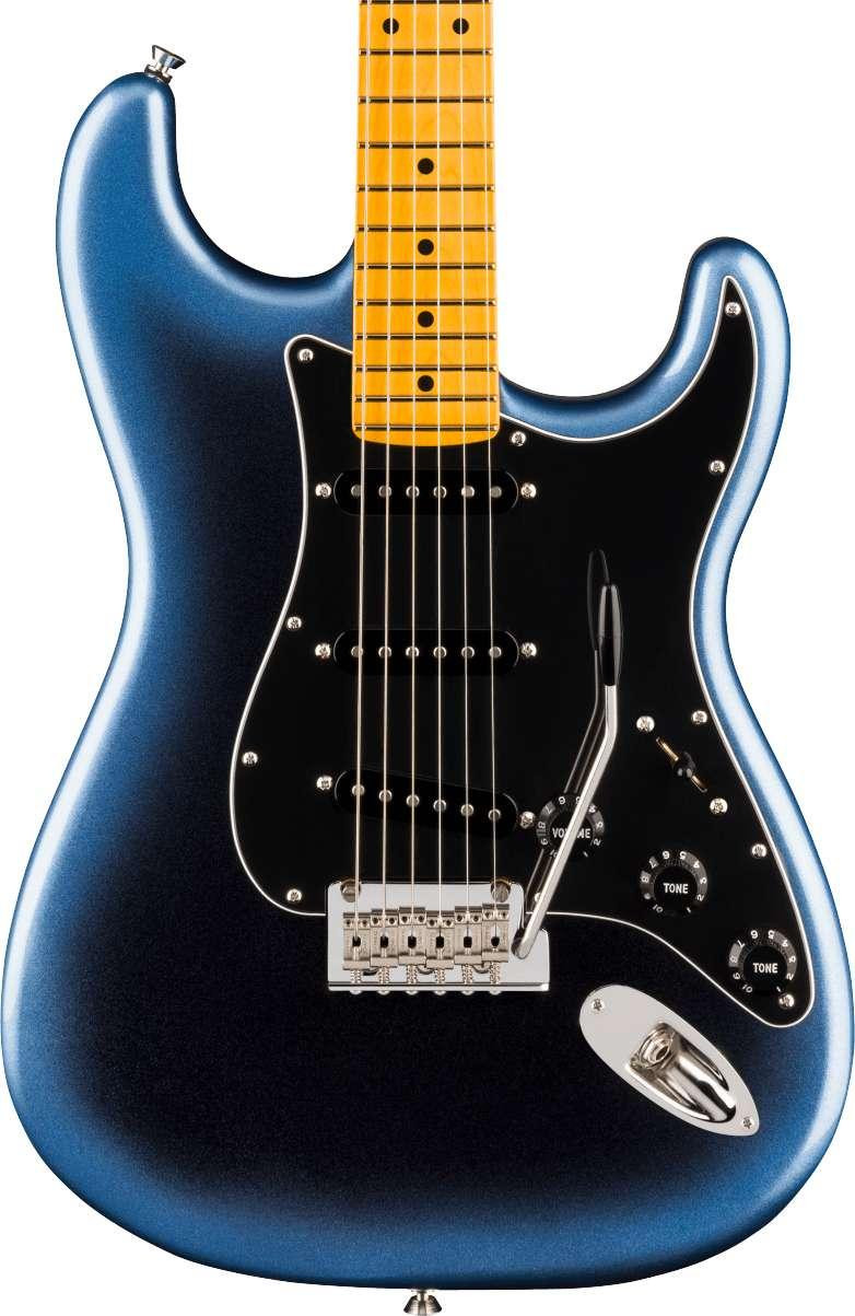 Fender American Professional Stratocaster Electric Guitar in Dark Night, Maple Fingerboard - Image 1