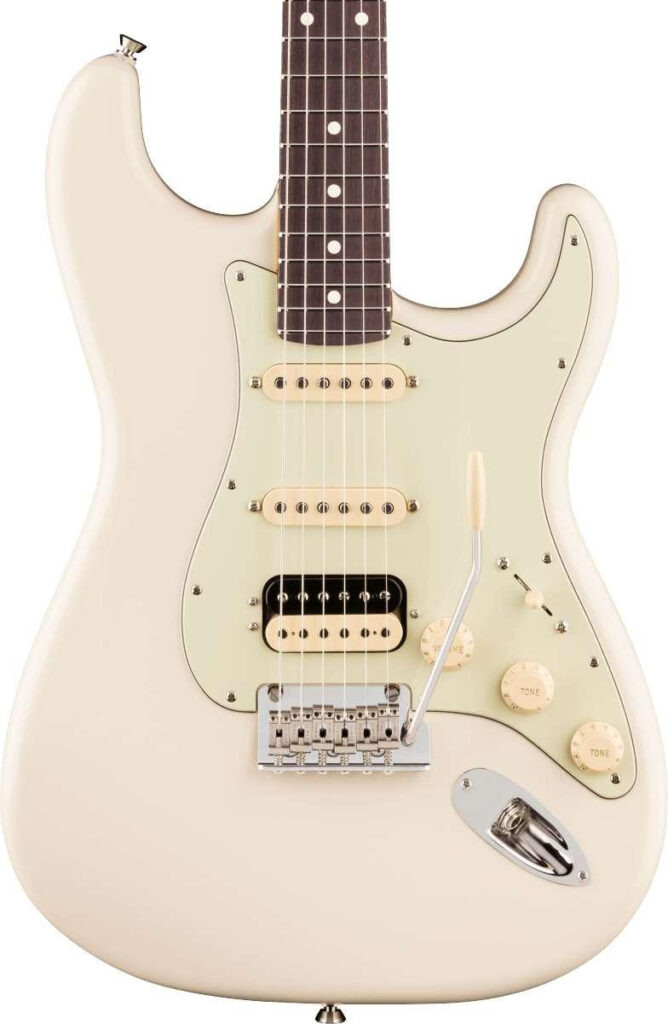 Fender American Professional Stratocaster HSS Electric Guitar in Olympic White, Rosewood Fingerboard