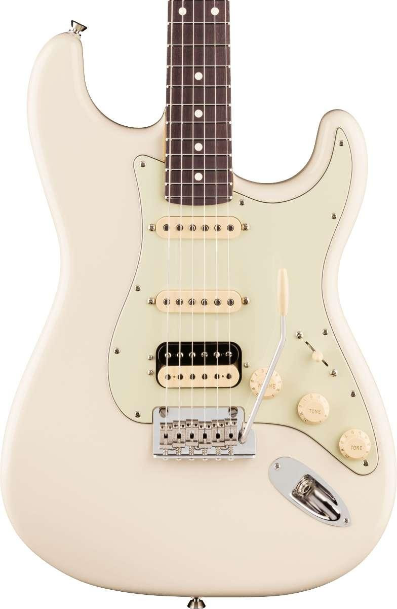 Fender American Professional Stratocaster HSS Electric Guitar in Olympic White, Rosewood Fingerboard - Image 1