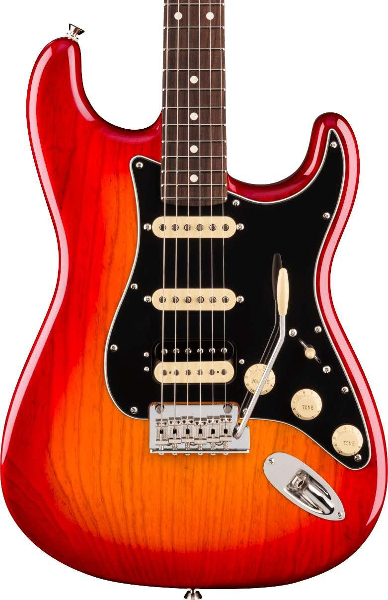 Fender American Professional Stratocaster HSS Electric Guitar in Aged Cherry Burst, Rosewood Fingerboard - Image 1