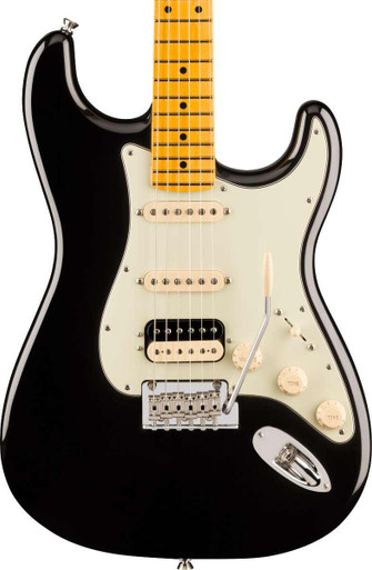 Fender American Professional Stratocaster HSS Electric Guitar in Black, Maple Fingerboard - Image 2