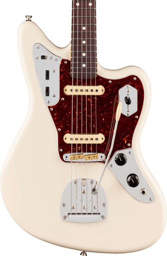 Fender American Professional Jaguar Electric Guitar in Olympic White, Rosewood Fingerboard - Image 2