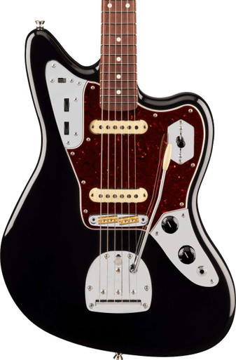 Fender American Professional Jaguar Electric Guitar in Black, Rosewood Fingerboard - Image 2