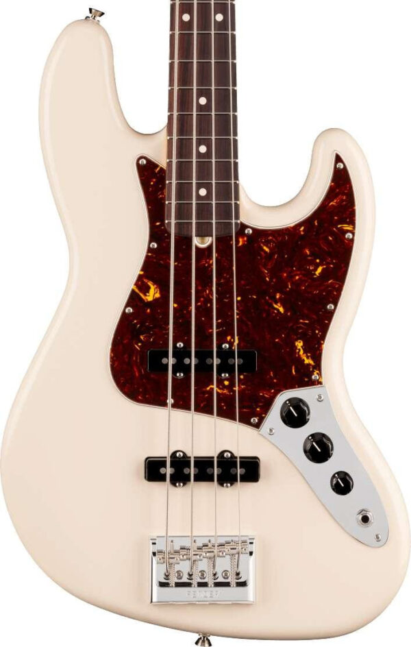 Fender American Professional Jazz Bass Guitar in Olympic White, Rosewood Fingerboard - Image 1