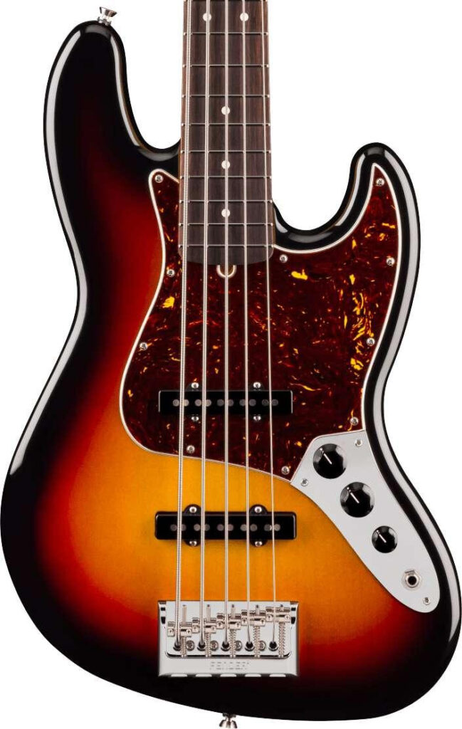 Fender American Professional Jazz Bass V Guitar in 3-Colour Sunburst, Rosewood Fingerboard