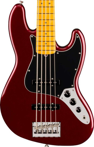 Fender American Professional Jazz Bass V Guitar in Oxblood, Maple Fingerboard - Image 2