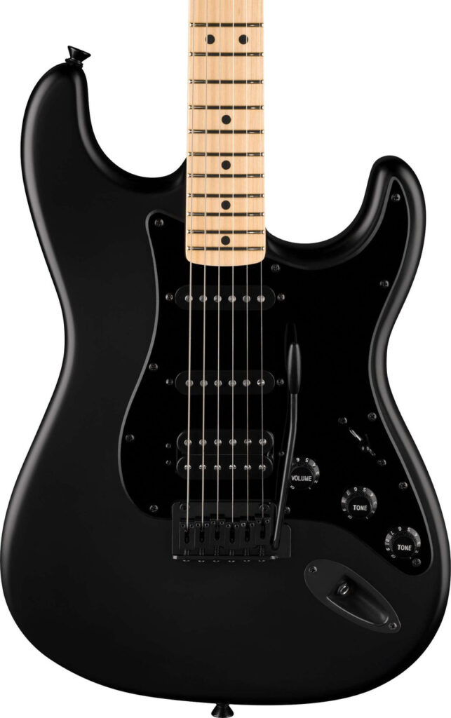 Fender Limited Edition Standard Blackout Stratocaster HSS Electric Guitar in Satin Black