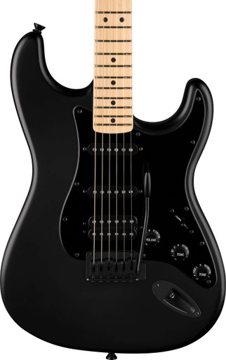 Fender Limited Edition Standard Blackout Stratocaster HSS Electric Guitar in Satin Black - Image 2