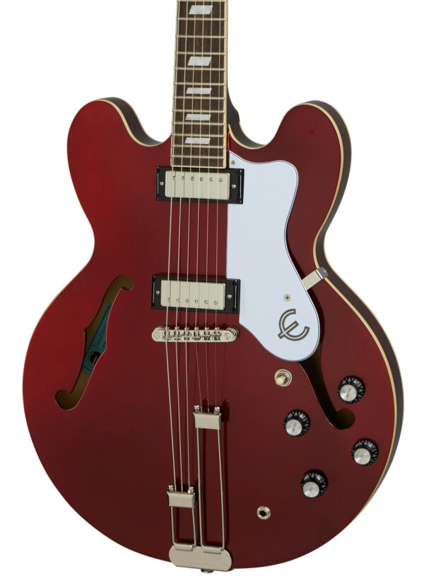 Epiphone Original Riviera Semi-Hollow Electric Guitar in Sparkling Burgundy, Indian Laurel Fingerboard - Image 1