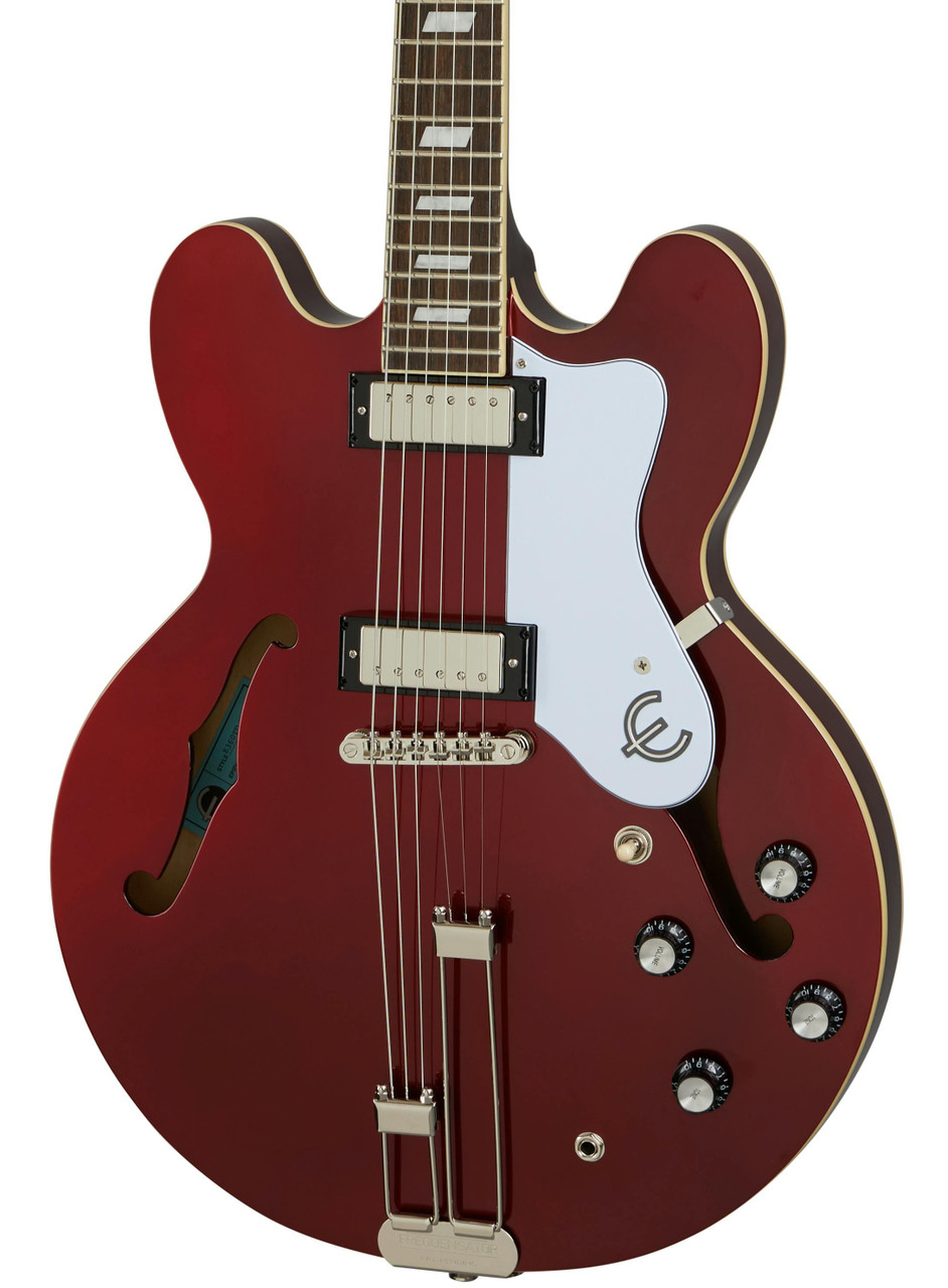 Epiphone Original Riviera Semi-Hollow Electric Guitar in Sparkling Burgundy, Indian Laurel Fingerboard - Image 1