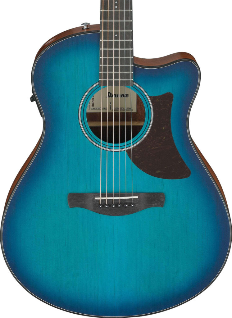 Ibanez AAM50CE-SBO Advanced Electro Acoustic Guitar in Sapphire Blue Burst Open Pore