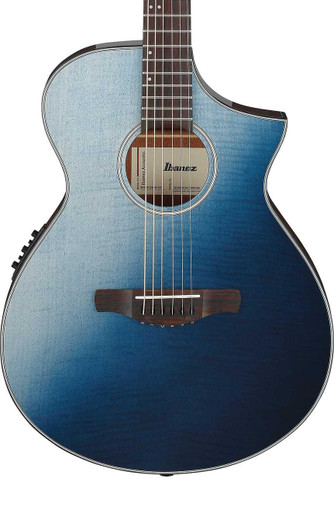 Ibanez AEWC32FM Thin Body Electro Acoustic Guitar in Indigo Sunset Fade - Image 2