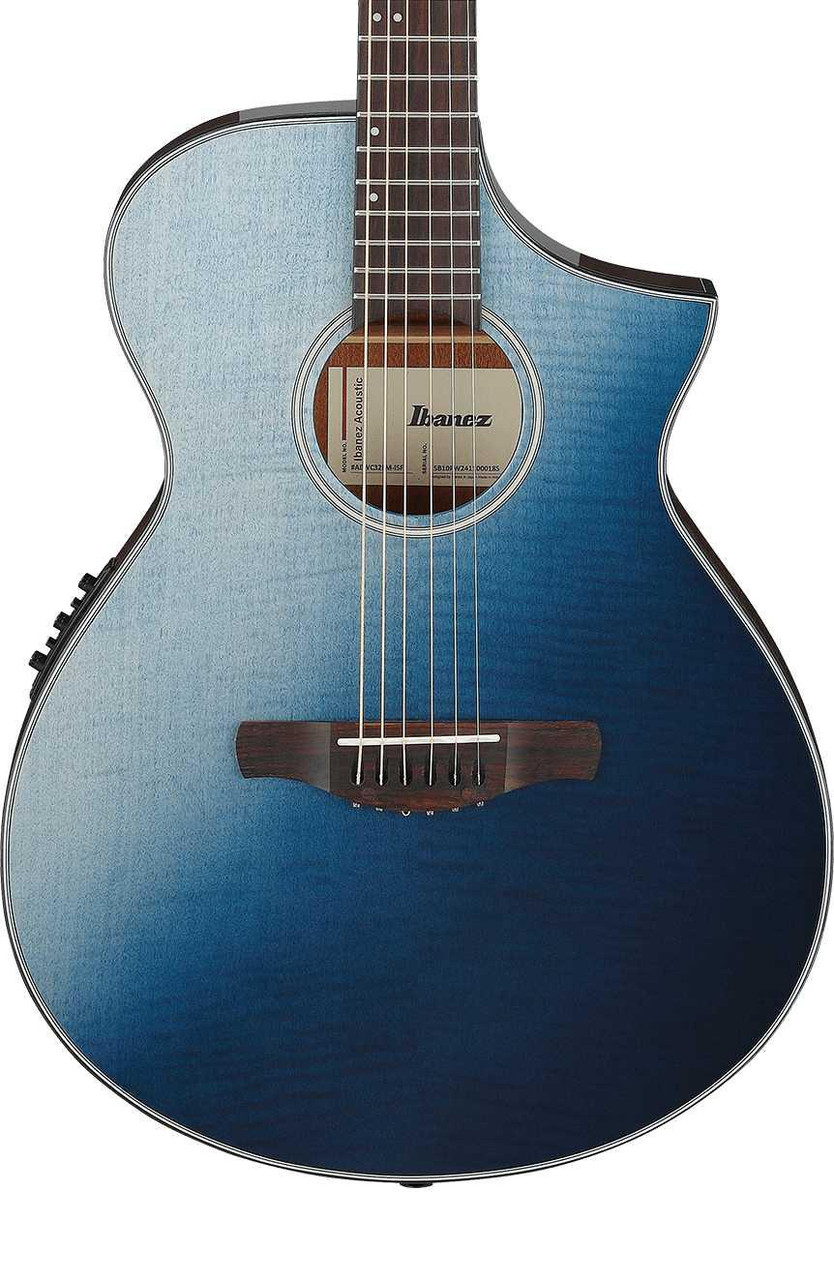 Ibanez AEWC32FM Thin Body Electro Acoustic Guitar in Indigo Sunset Fade - Image 1