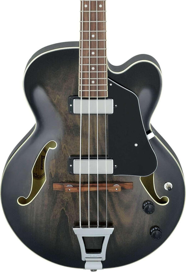 Ibanez AFB200-TKS Artcore Hollow-body Bass Guitar in Transparent Black Sunburst - Image 1