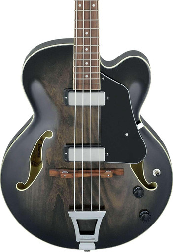 Ibanez AFB200-TKS Artcore Hollow-body Bass Guitar in Transparent Black Sunburst - Image 2
