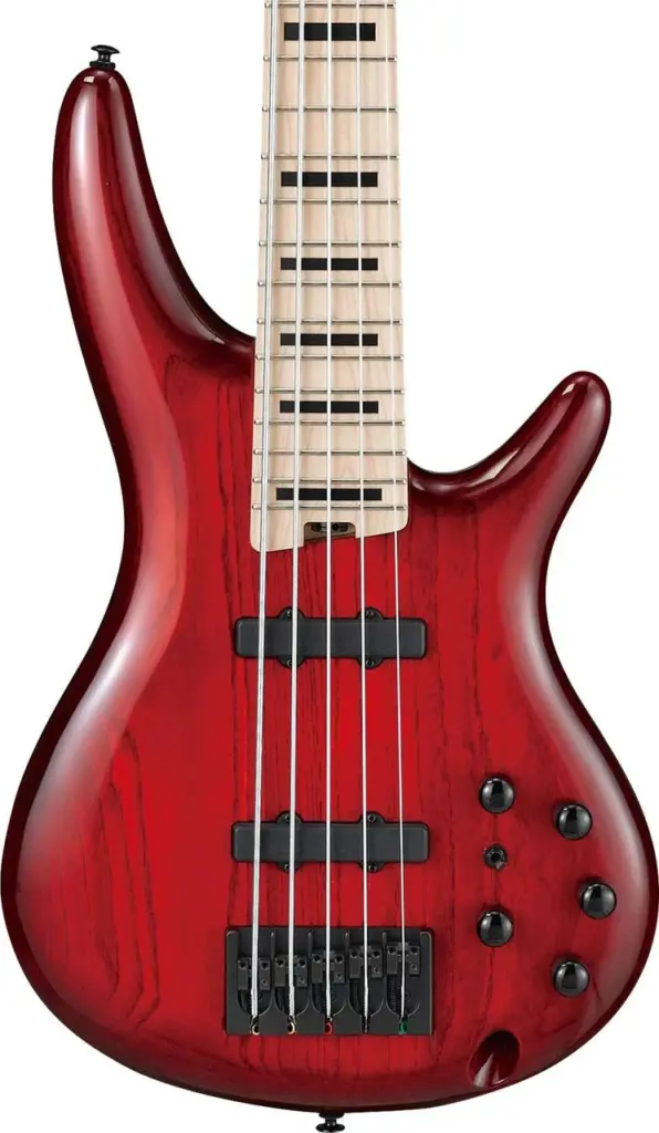 Ibanez ANB205-TWB Adam Nitti Signature 5-String Bass Guitar in Transparent Red Burst