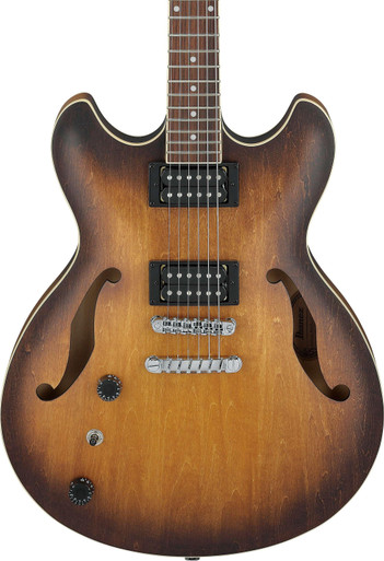 Ibanez AS53L AS Artcore Left Handed Semi-Hollow Electric Guitar in Tobacco Flat - Image 2