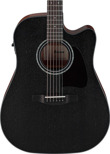 Ibanez AW247CE-WKH Artwood Electro Acoustic Guitar in Open Pore Weathered Black - Image 2