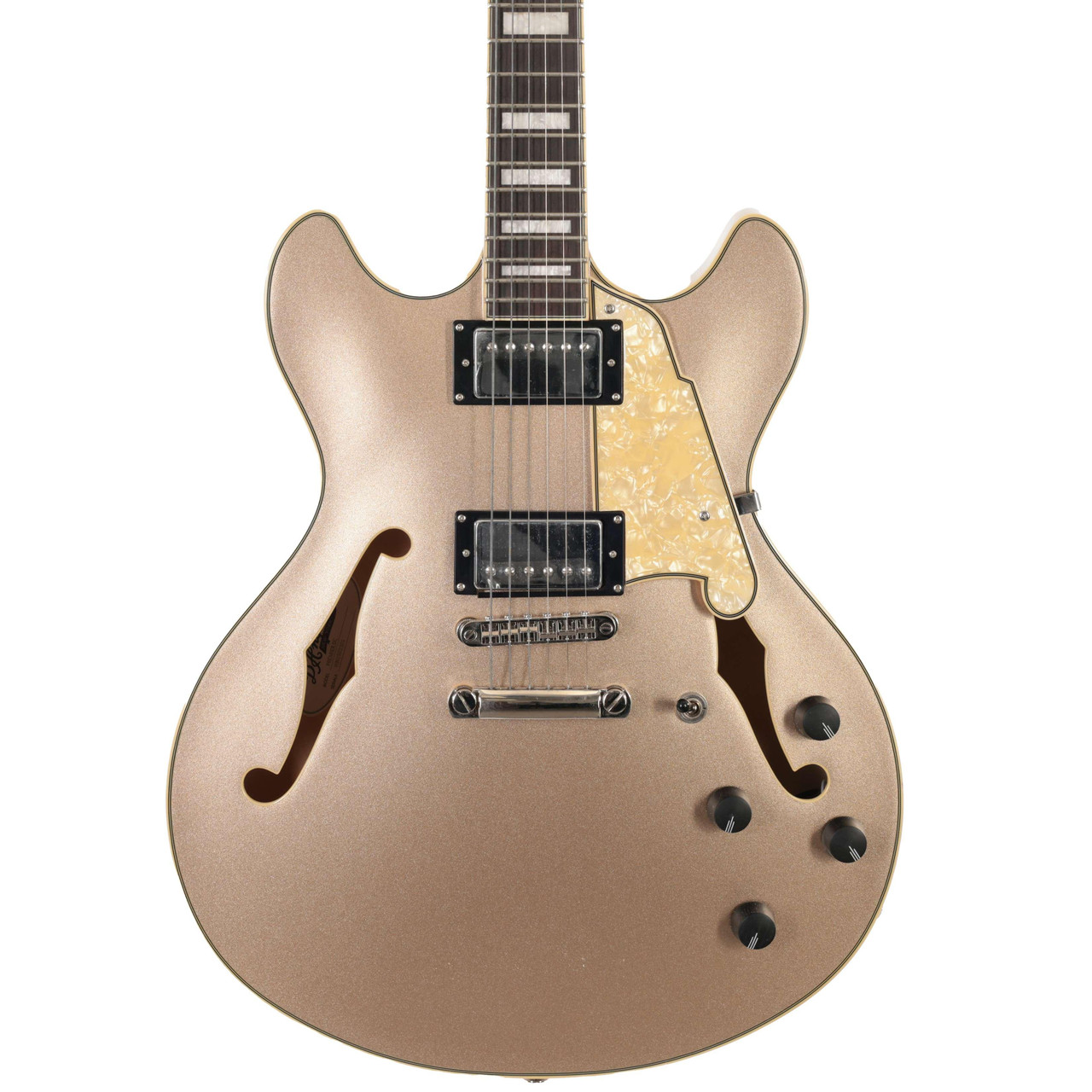 B Stock : D’Angelico Premier DC Semi-Hollow Electric Guitar in Desert Gold - 001 - Image 1