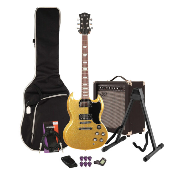 Eastcoast GS61S Electric Guitar Starter Pack in Midas Sparkle with 35W Amp & Accessories - Image 1
