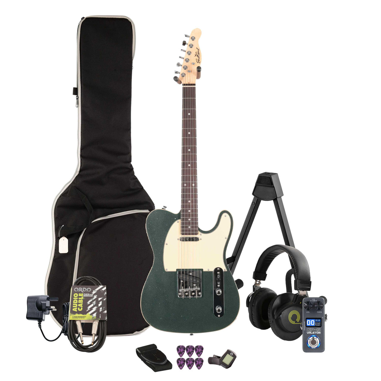 EastCoast T62 Electric Guitar in Starry Night Sparkle Multi-FX & Modelling Bundle with Accessories - Image 1