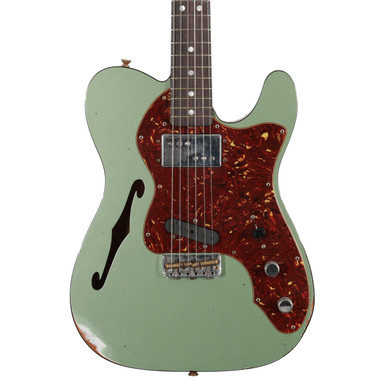 Fender Custom Shop Limited Edition '72 Telecaster Custom Thinline Relic in Sage Green Metallic - Image 2