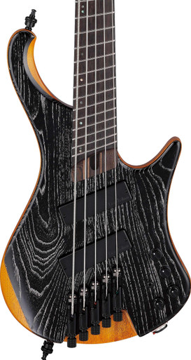 Ibanez Bass Workshop EHB Headless Multi-Scale 5-String Bass Guitar in Silver Wave Black Low Gloss - Image 2