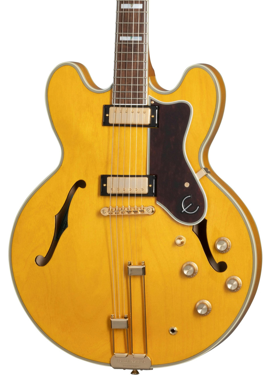 Epiphone Original Sheraton Semi-Hollow Electric Guitar in Natural, Indian Laurel Fingerboard - Image 1