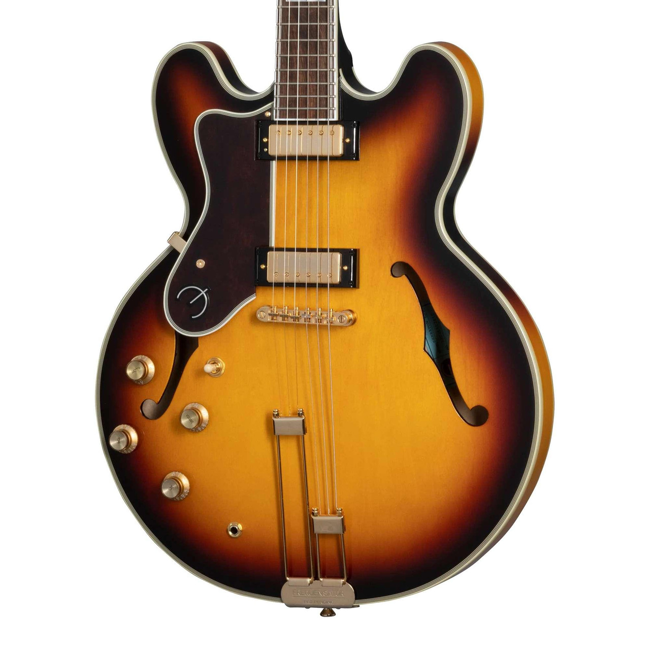 Epiphone Original Sheraton Semi-Hollow Left Handed Electric Guitar in Vintage Sunburst - Image 1