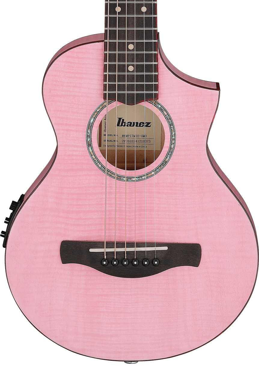Ibanez EWP17M2E-SMO Piccolo Electro Acoustic Guitar in Strawberry Milk Open Pore - Image 1