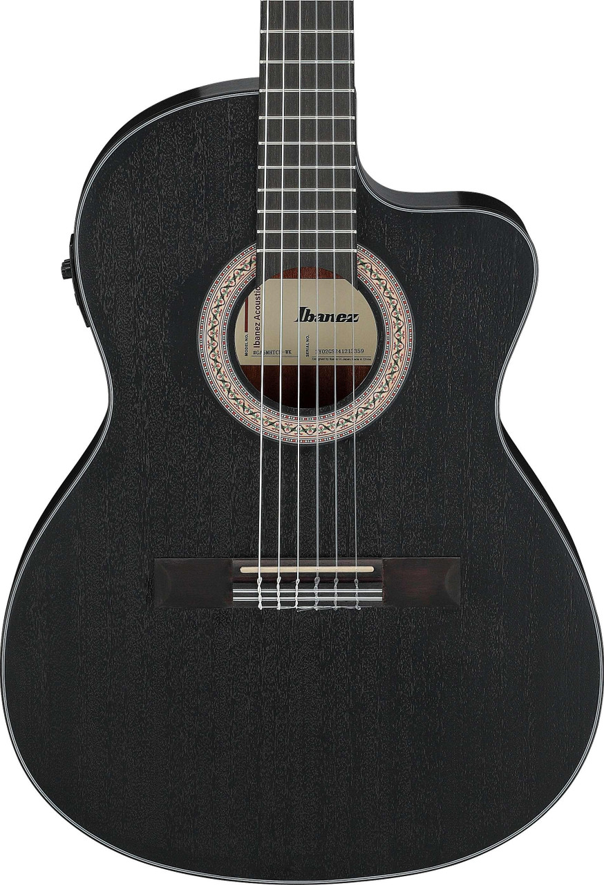 Ibanez GA5MHTCE-WK GA Series Classical Electro Acoustic Guitar in Weatherd Black Open Pore - Image 1
