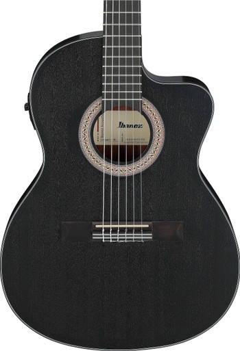 Ibanez GA5MHTCE-WK GA Series Classical Electro Acoustic Guitar in Weatherd Black Open Pore - Image 2