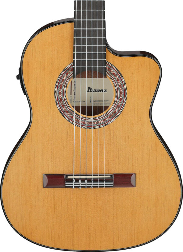 Ibanez GA5TCE3Q-AM GA Series Classical Electro Acoustic Guitar in Amber High Gloss - Image 1