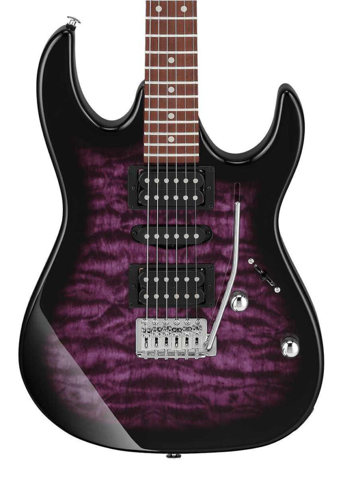 Ibanez GRX70QA-TVT GIO Series Electric Guitar in Transparent Violet Sunburst
