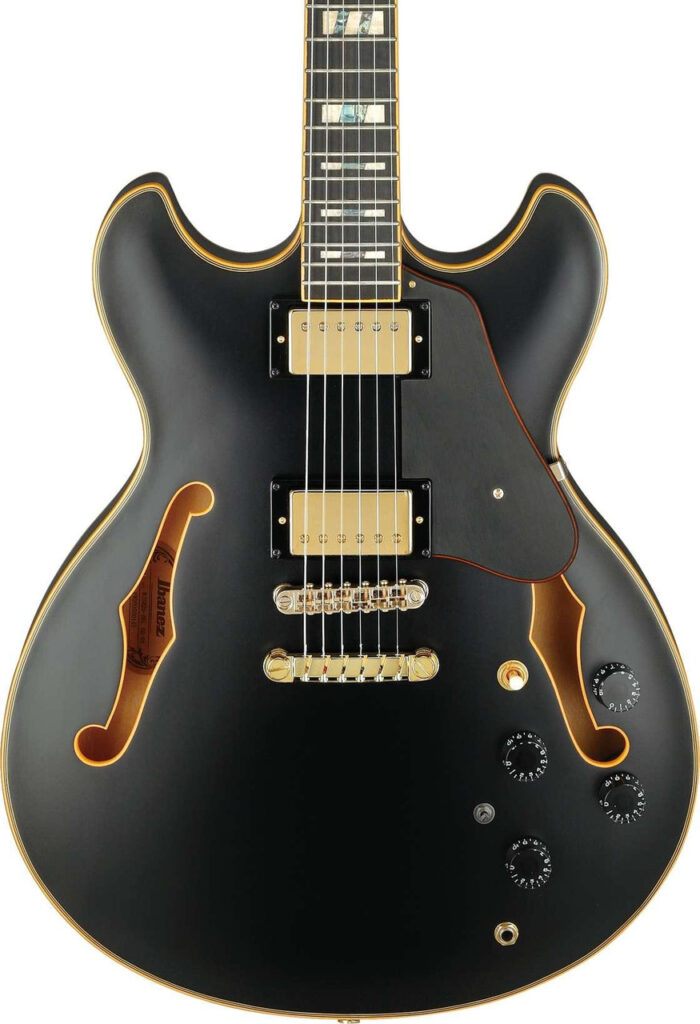 Ibanez JSM20-BKL John Scofield Signature Semi-Hollow Electric Guitar in Black Low Gloss