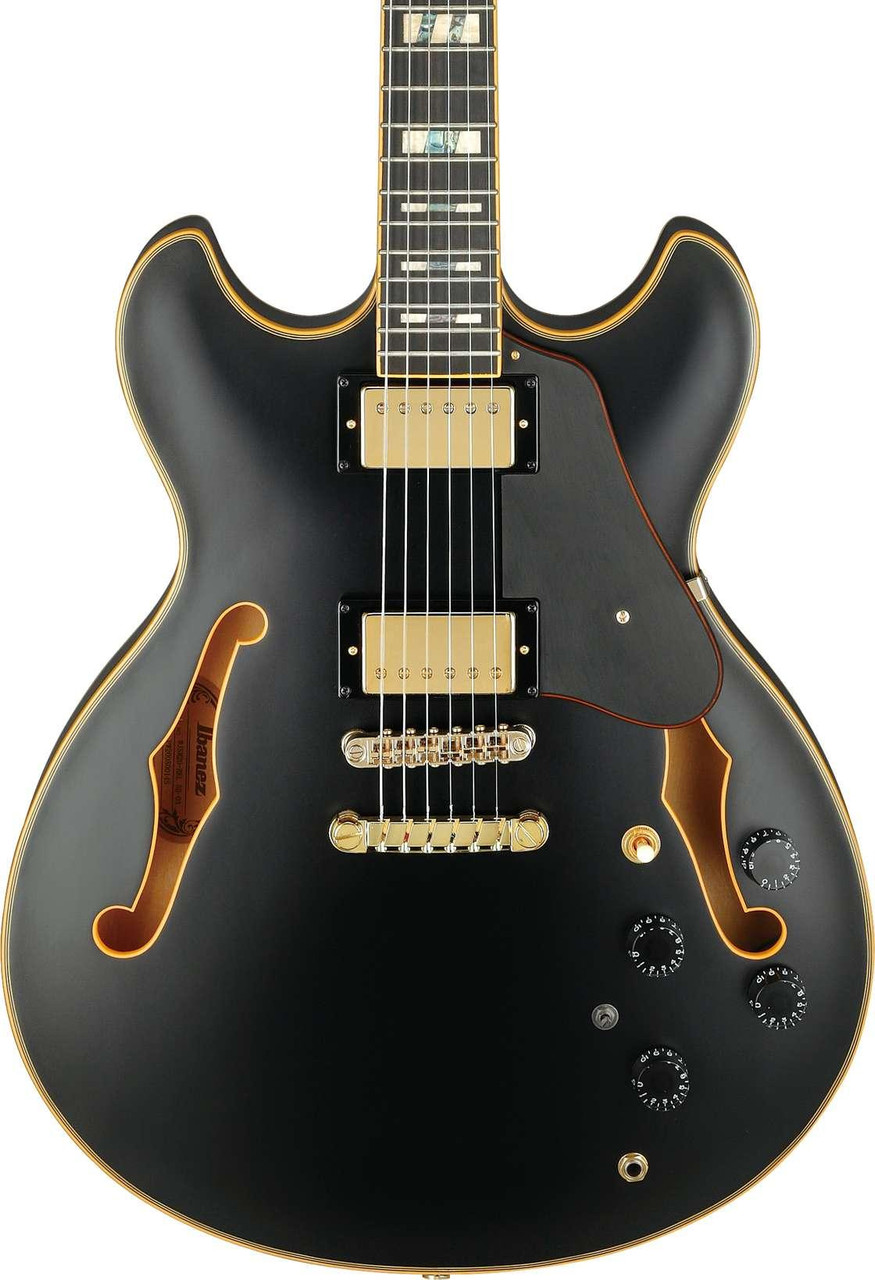 Ibanez JSM20-BKL John Scofield Signature Semi-Hollow Electric Guitar in Black Low Gloss - Image 1