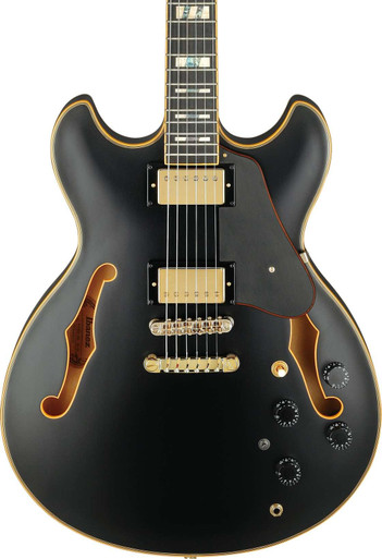 Ibanez JSM20-BKL John Scofield Signature Semi-Hollow Electric Guitar in Black Low Gloss - Image 2
