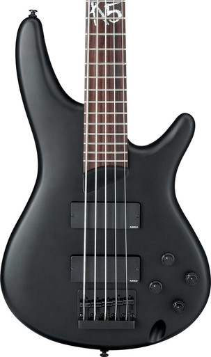 Ibanez K5-BKF in Fieldy Signature 5-String Bass Guitar in Black Flat - Image 2