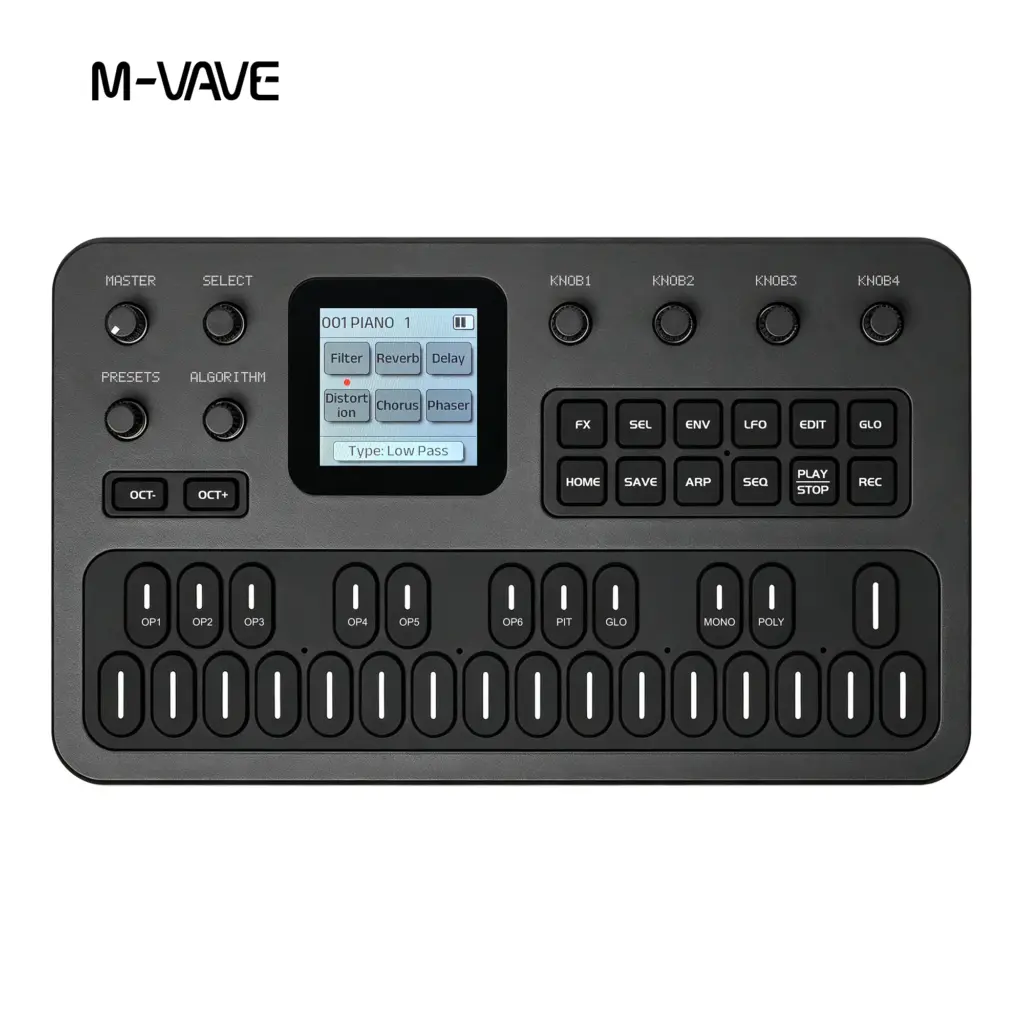 M-VAVE FM-1 FM Synthesizer 6-Operator Portable Synth MIDI Keyboard Arpeggiator Sequencer Effects